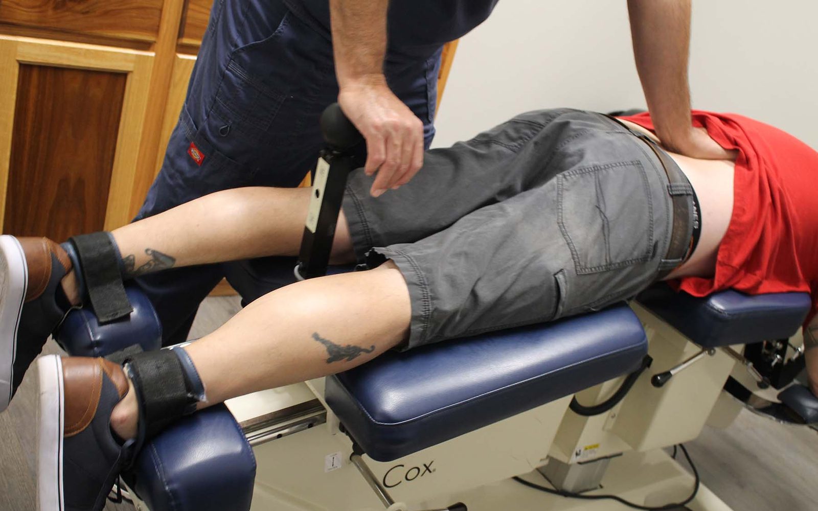 Hands-on Cox distraction treatment at League City Spine and Sports Medicine